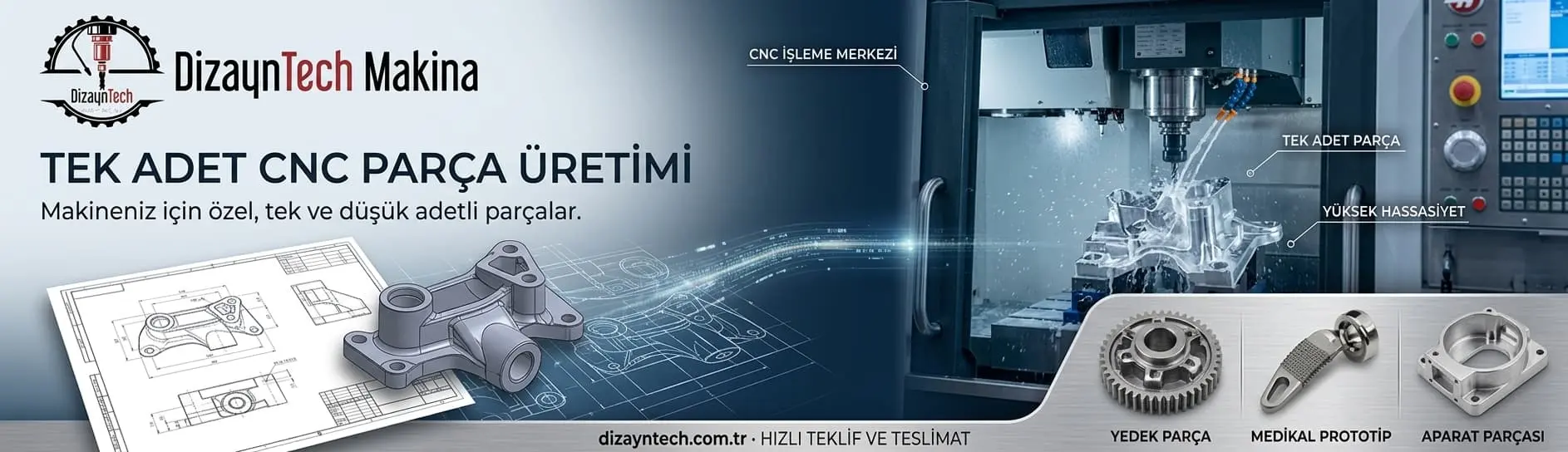 CNC ile Alüminyum Parça İmalatı | Özel Üretim | DizaynTech